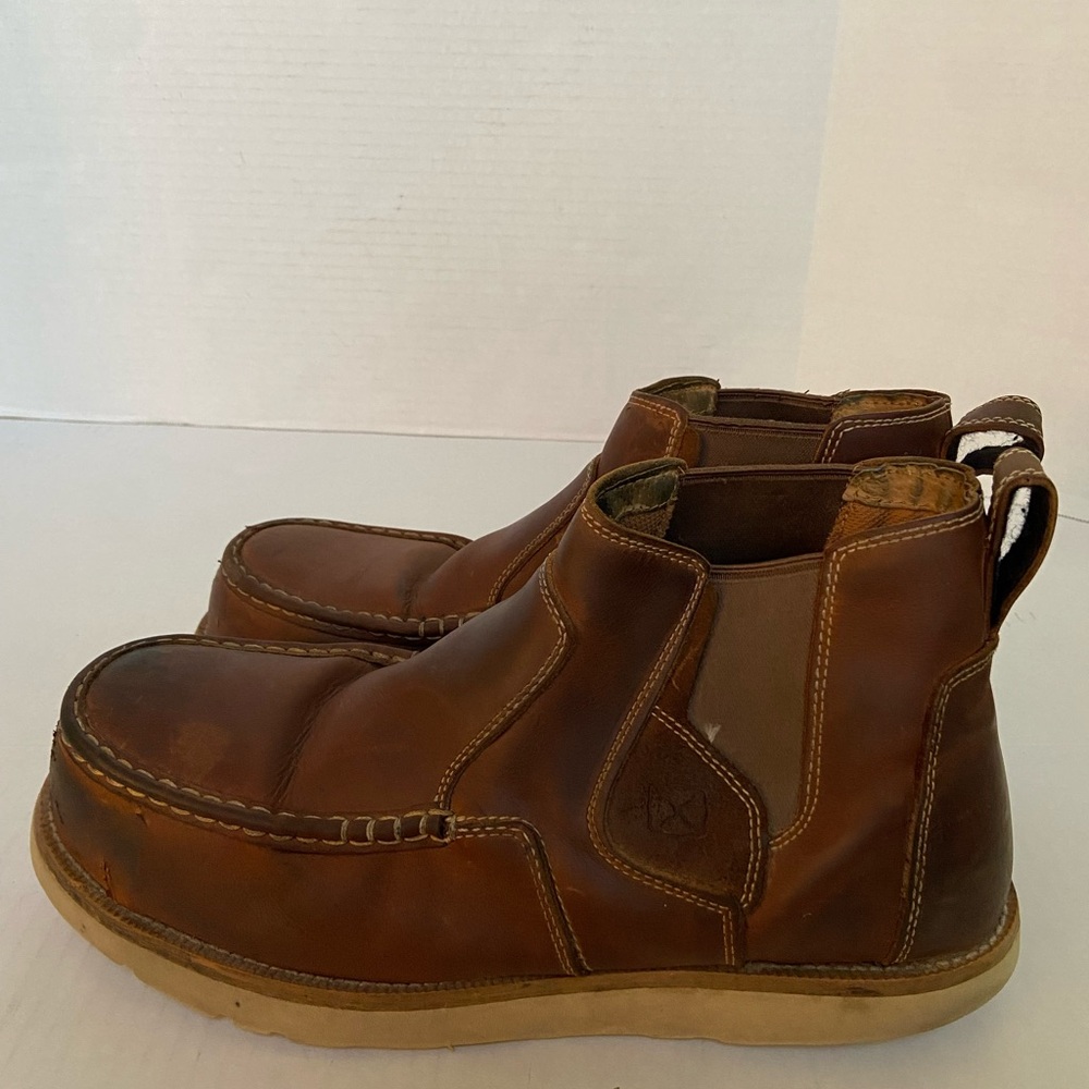 Twisted X Chukka Boots Shoes Leather Mens Round Toe Brown Tan Sz 13 W Wide